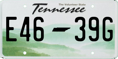 TN license plate E4639G
