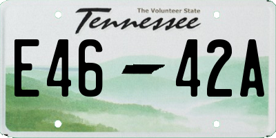 TN license plate E4642A