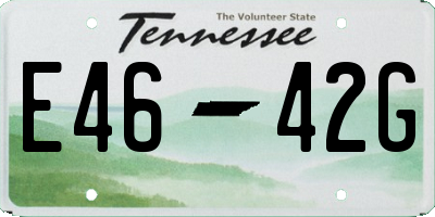 TN license plate E4642G