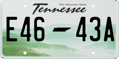 TN license plate E4643A