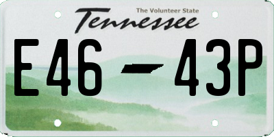 TN license plate E4643P