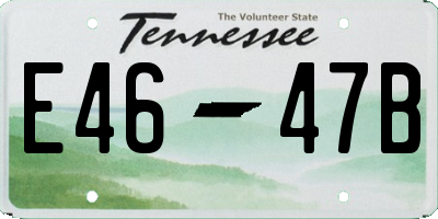 TN license plate E4647B
