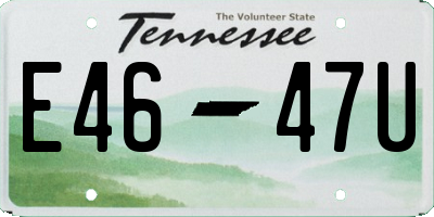 TN license plate E4647U