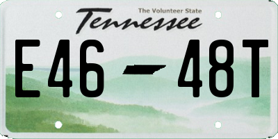 TN license plate E4648T