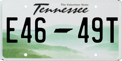TN license plate E4649T