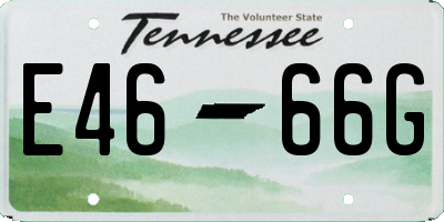 TN license plate E4666G