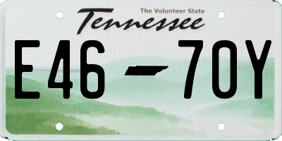 TN license plate E4670Y