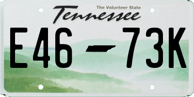 TN license plate E4673K
