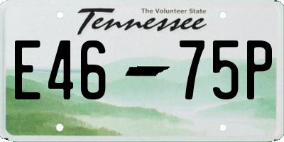 TN license plate E4675P