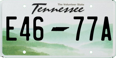 TN license plate E4677A