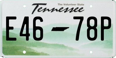 TN license plate E4678P