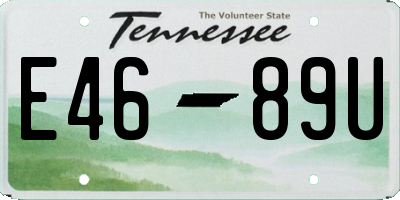 TN license plate E4689U