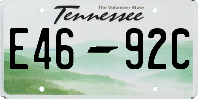TN license plate E4692C