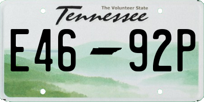 TN license plate E4692P