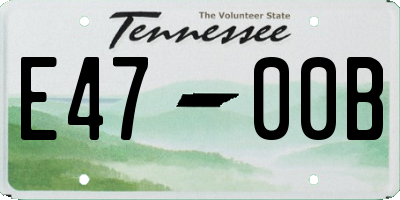 TN license plate E4700B
