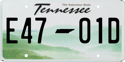 TN license plate E4701D