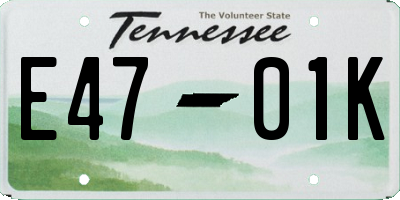 TN license plate E4701K