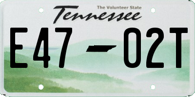 TN license plate E4702T