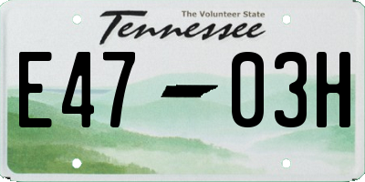 TN license plate E4703H