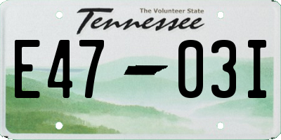 TN license plate E4703I