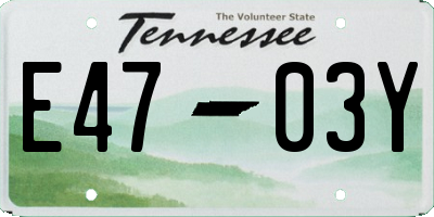 TN license plate E4703Y