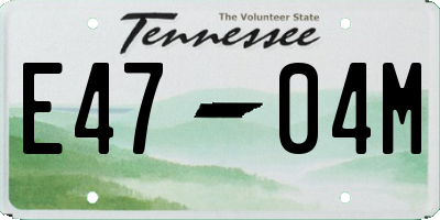 TN license plate E4704M