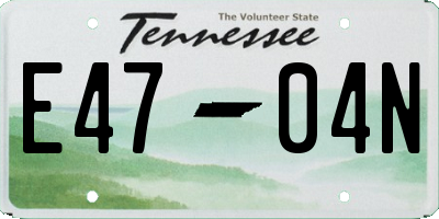 TN license plate E4704N