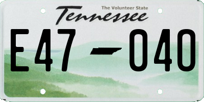 TN license plate E4704O