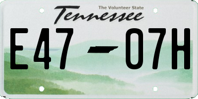 TN license plate E4707H