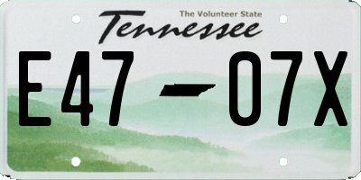 TN license plate E4707X