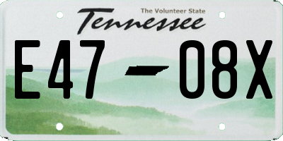 TN license plate E4708X