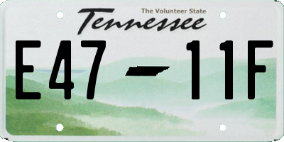 TN license plate E4711F