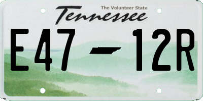 TN license plate E4712R