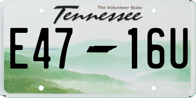 TN license plate E4716U