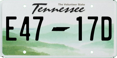 TN license plate E4717D