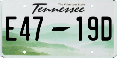 TN license plate E4719D