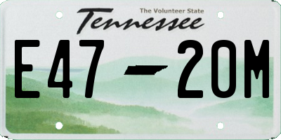 TN license plate E4720M