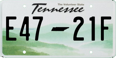 TN license plate E4721F