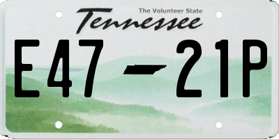 TN license plate E4721P