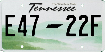 TN license plate E4722F