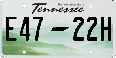 TN license plate E4722H