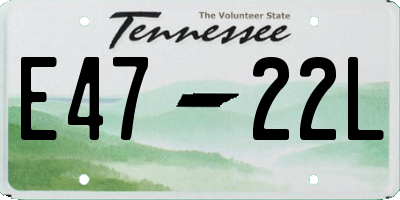 TN license plate E4722L