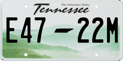 TN license plate E4722M