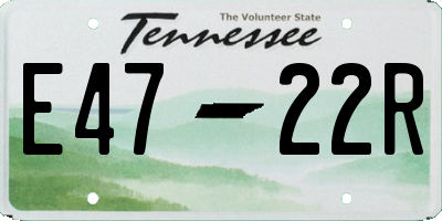 TN license plate E4722R
