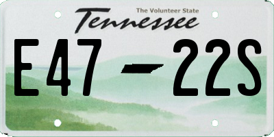 TN license plate E4722S