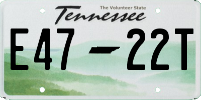 TN license plate E4722T