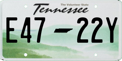 TN license plate E4722Y