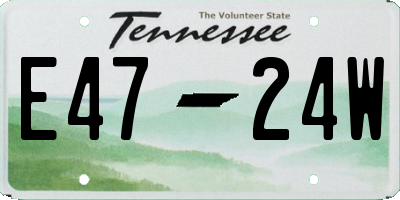 TN license plate E4724W