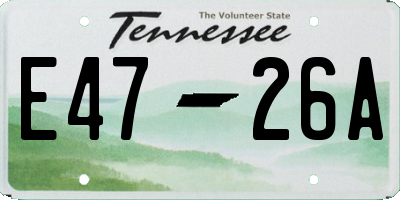 TN license plate E4726A