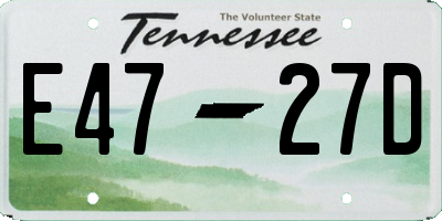 TN license plate E4727D